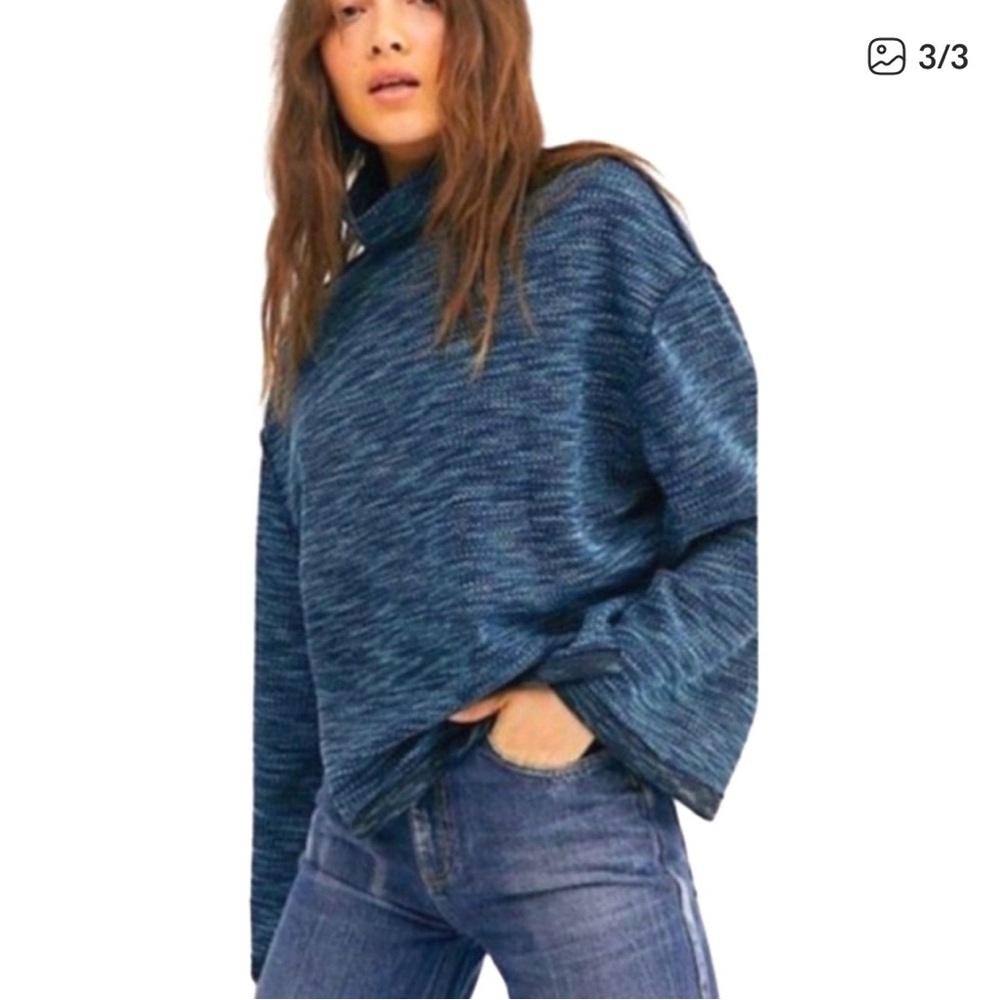 Free People We the Free Sunny Days Turtleneck Top Size M,
Blue Green